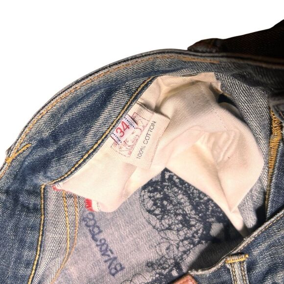 Vintage Y2K EVISU Embroidered Japanese Denim Jeans 34 X 32 Baggy Loose Skater - Picture 10 of 11
